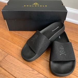 NEW Soul Cycle Black Legend Sparkle Slides M5/W7
